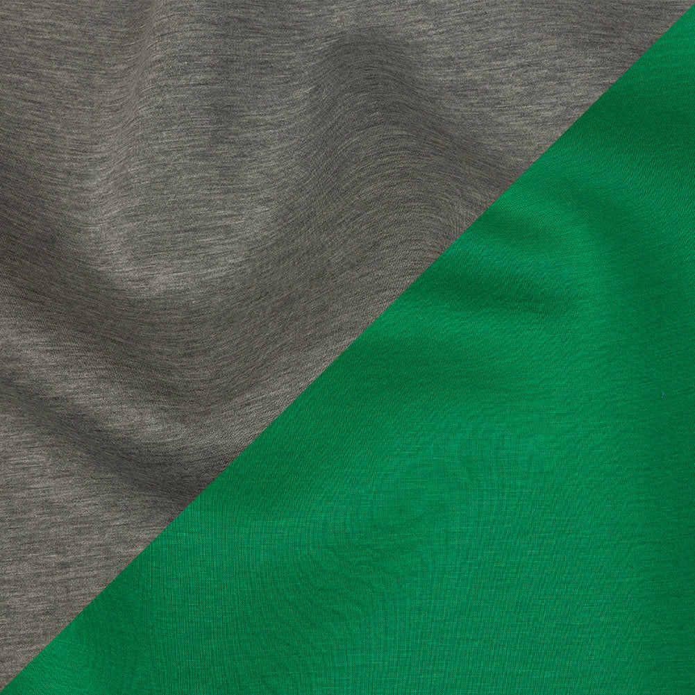 Famous Designer Kelly Green and Heathered Gray Double Face Rayon and Cotton Scuba Knit - Joann Fabrics