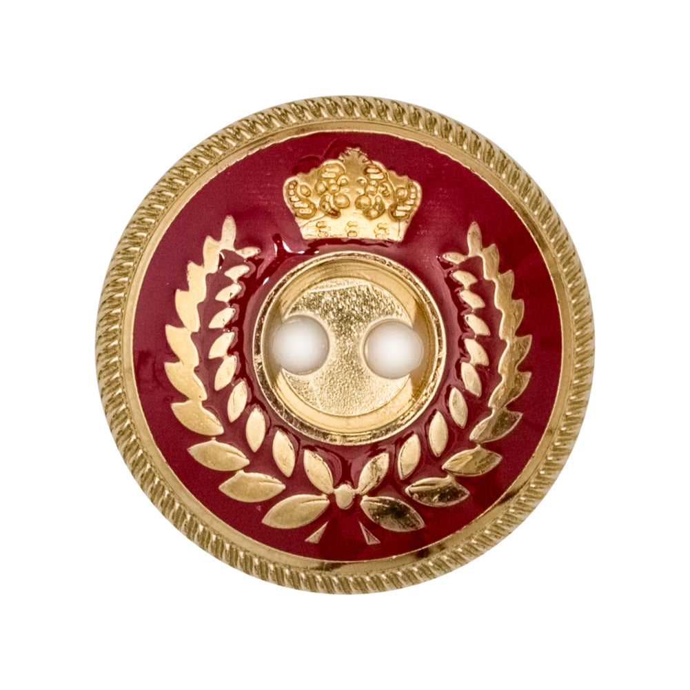 Italian Gold and Red 2-Hole Crest Button - 44L/28mm - Joann Fabrics