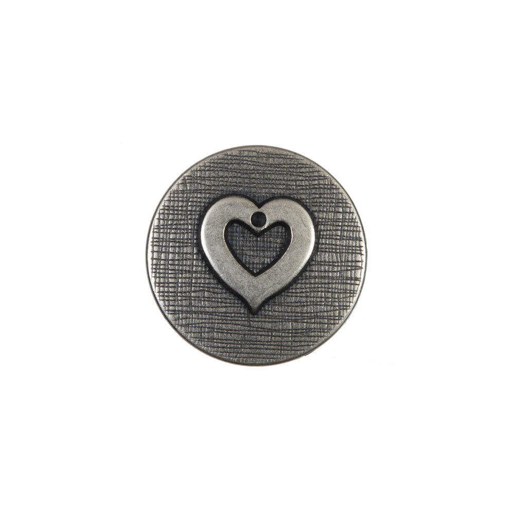 Silver Metal Heart Shank Back Button - 28L/18mm - Joann Fabrics