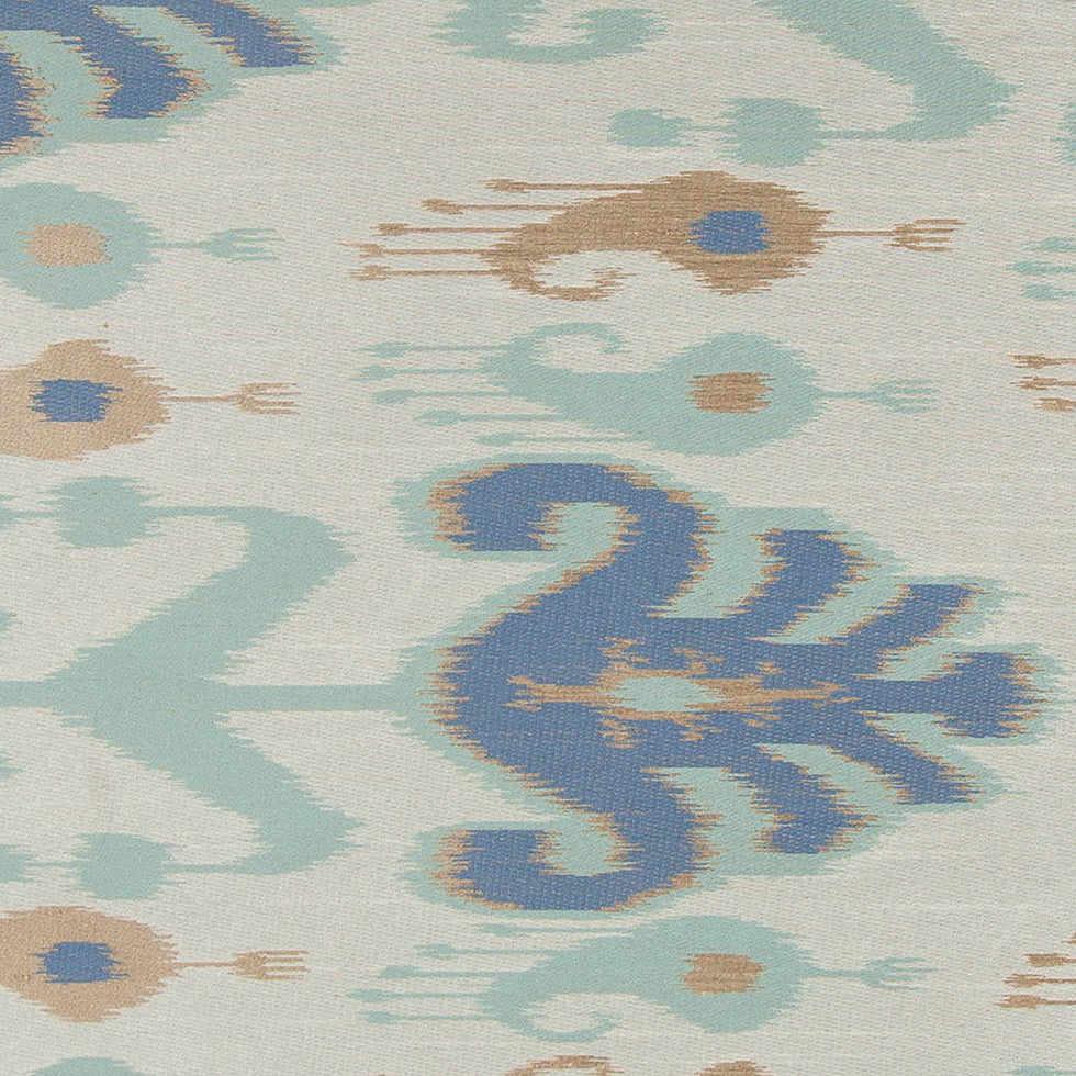 Aqua Double-Wide Ikat Print Poly Woven - Joann Fabrics