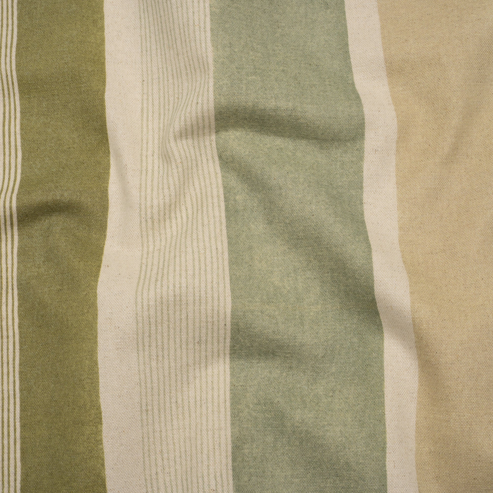 Printed Cotton Canvas - Moss Stripes - British Imported - Joann Fabrics
