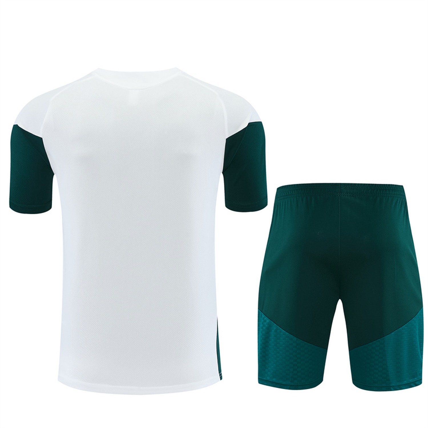 Real Madrid 26-27 Kids Short-Sleeve Training Set - White Top & Dark Green Shorts - UnitedFutballJersey