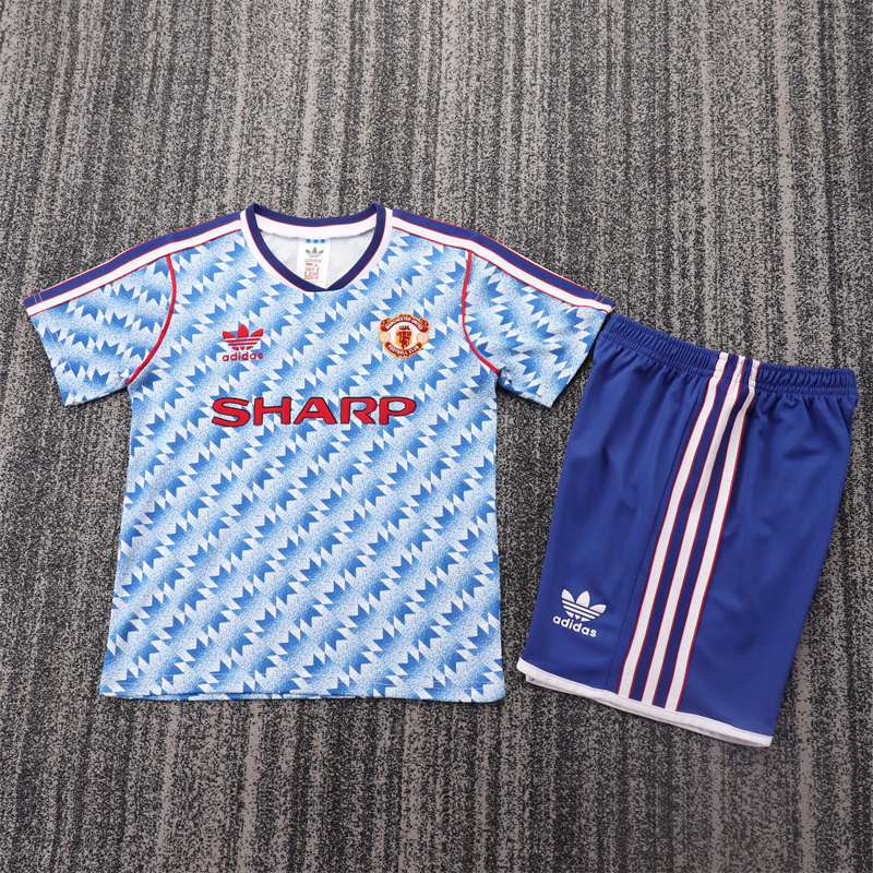 1990/1992 Retro Manchester United Away Football Shirt 1:1 Thai Quality Kids Size