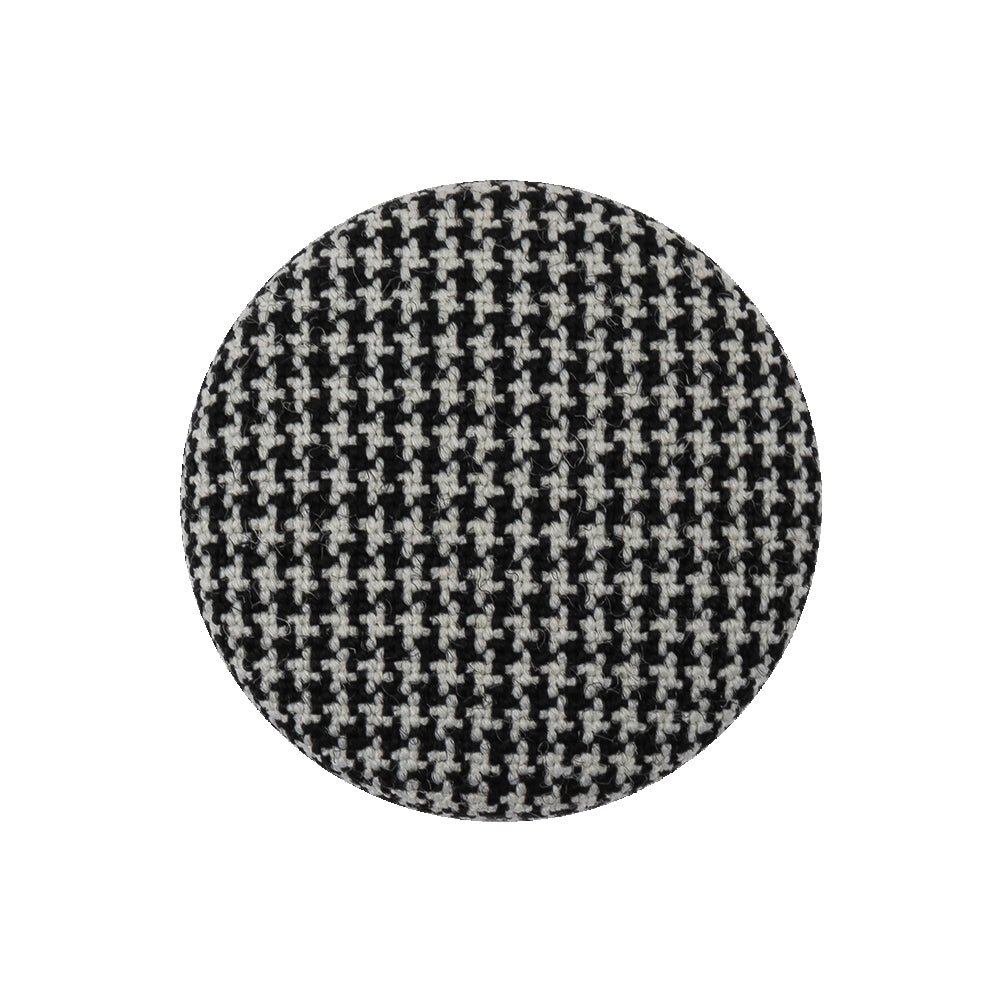 Black and White Houndstooth Fabric Covered Wool and Metal Sew On Button - 40L/25.5mm - Joann Fabrics
