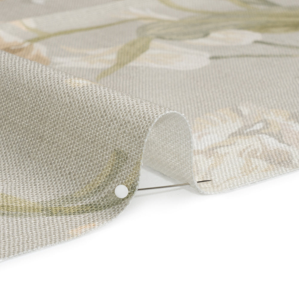 Viscose and Linen Drapery Woven Print - Sage Painting Flowers - British Imported - Joann Fabrics