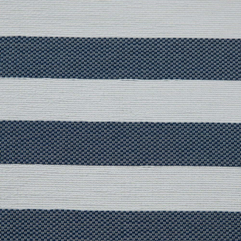 Navy and White Awning Striped Cotton and Acetate Tweed - Joann Fabrics