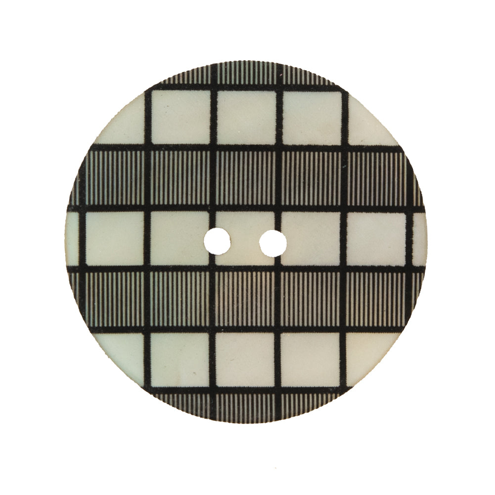 Italian Black and White Checkered Mother Of Pearl Button - 44L/28mm - Joann Fabrics
