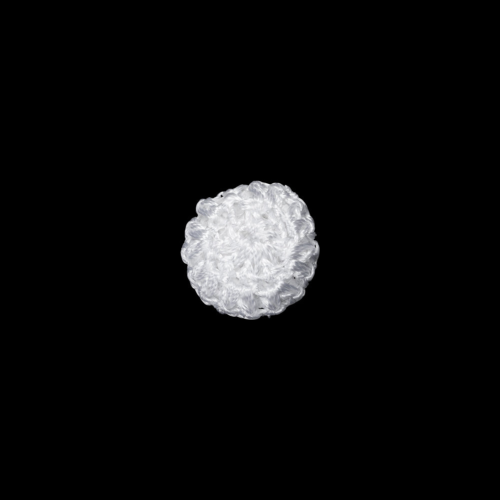Optic White Crochet Fabric Covered Shank Back Button - 18L/11.5mm - Joann Fabrics
