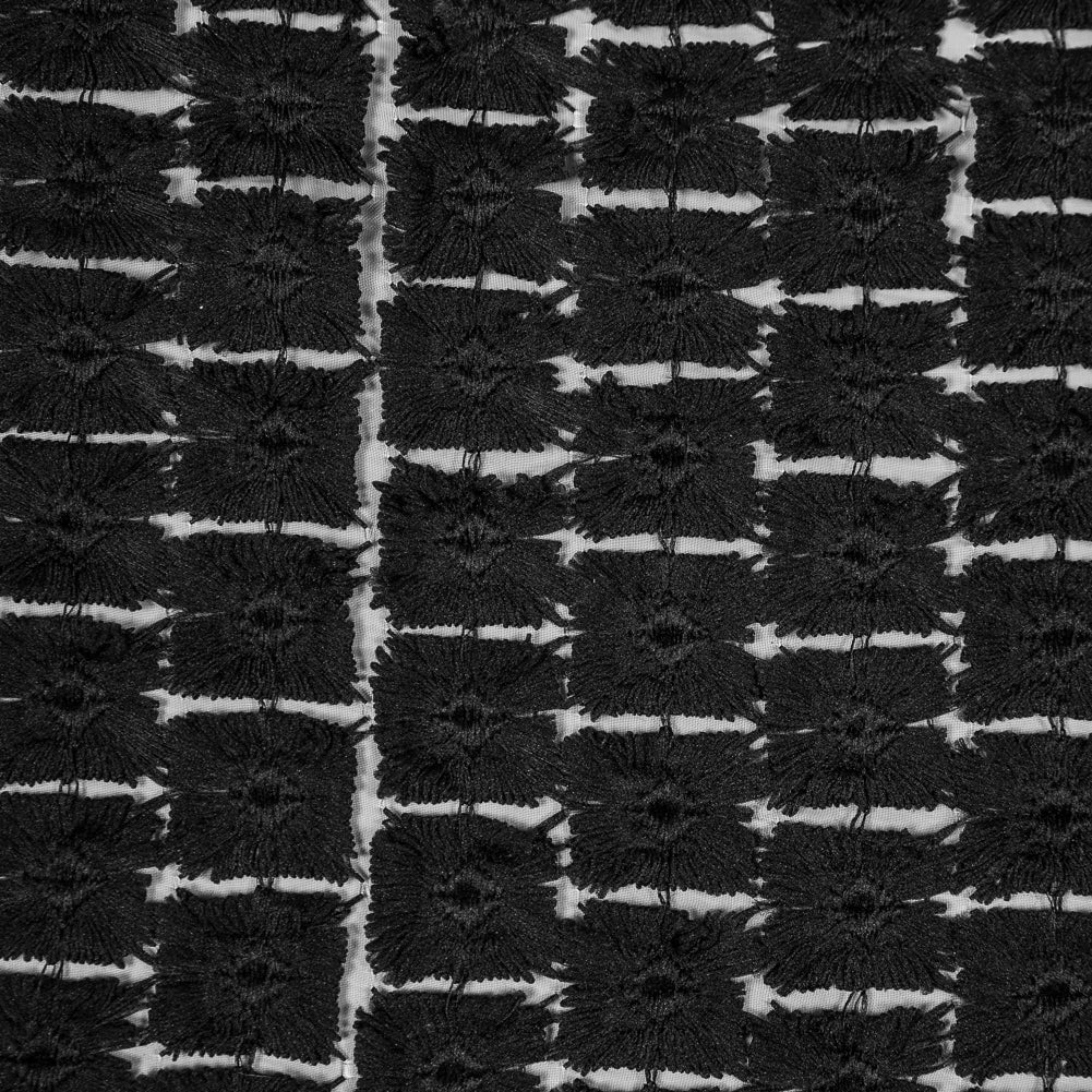 Black Novelty Geometric Embroidered Organza - Joann Fabrics
