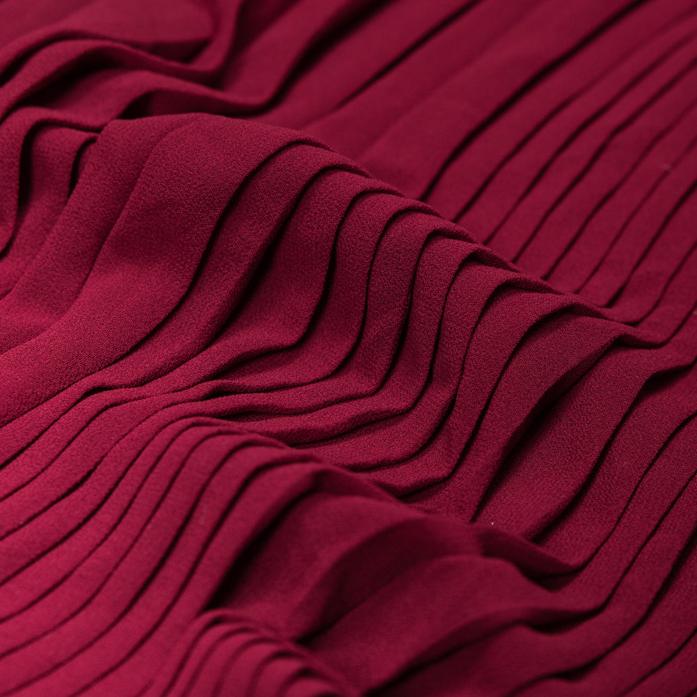 Accordion Pleated Chiffon - Rhododendron Red - Etereo Collection - Joann Fabrics