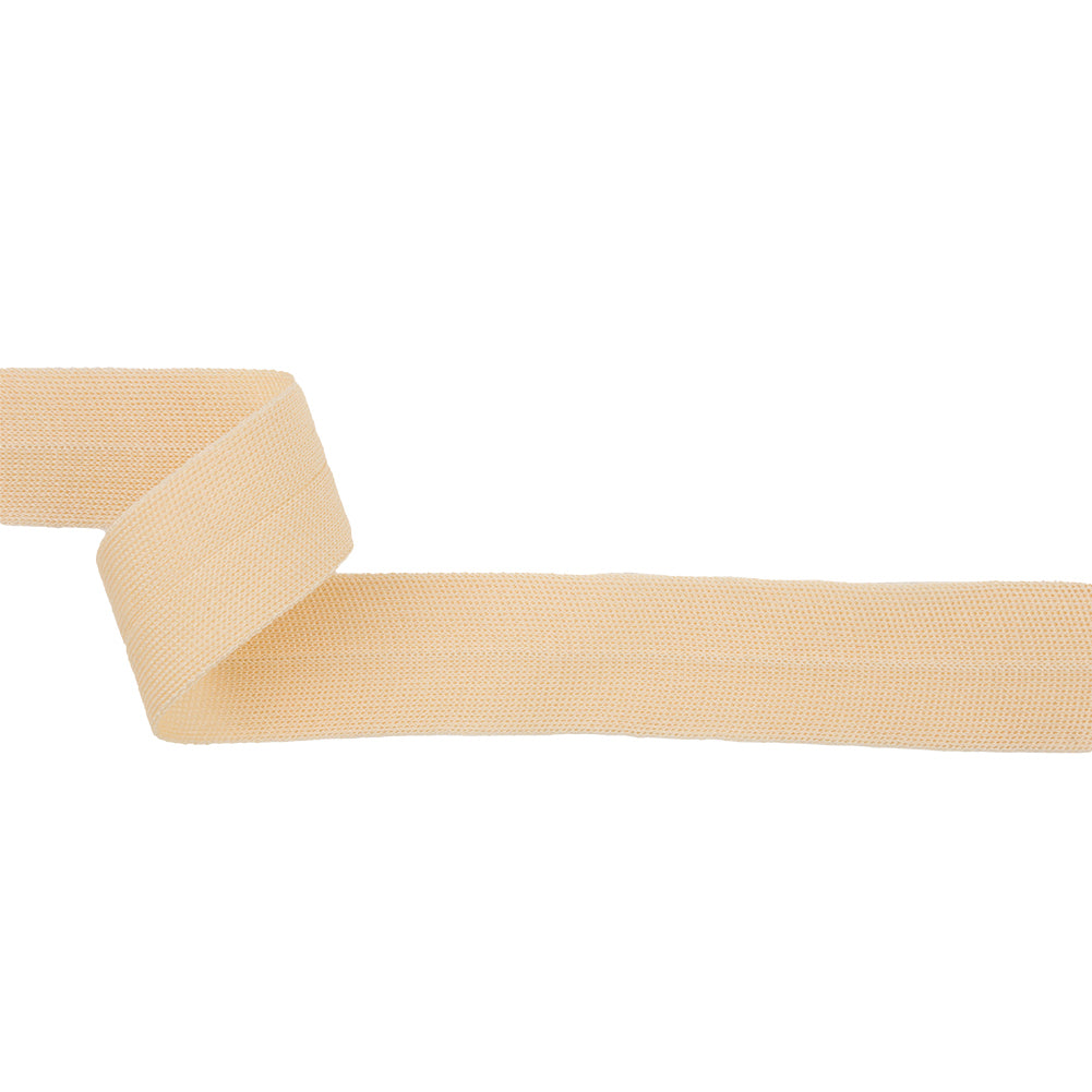 Beige Cotton Knit Foldover Trim - 1.25