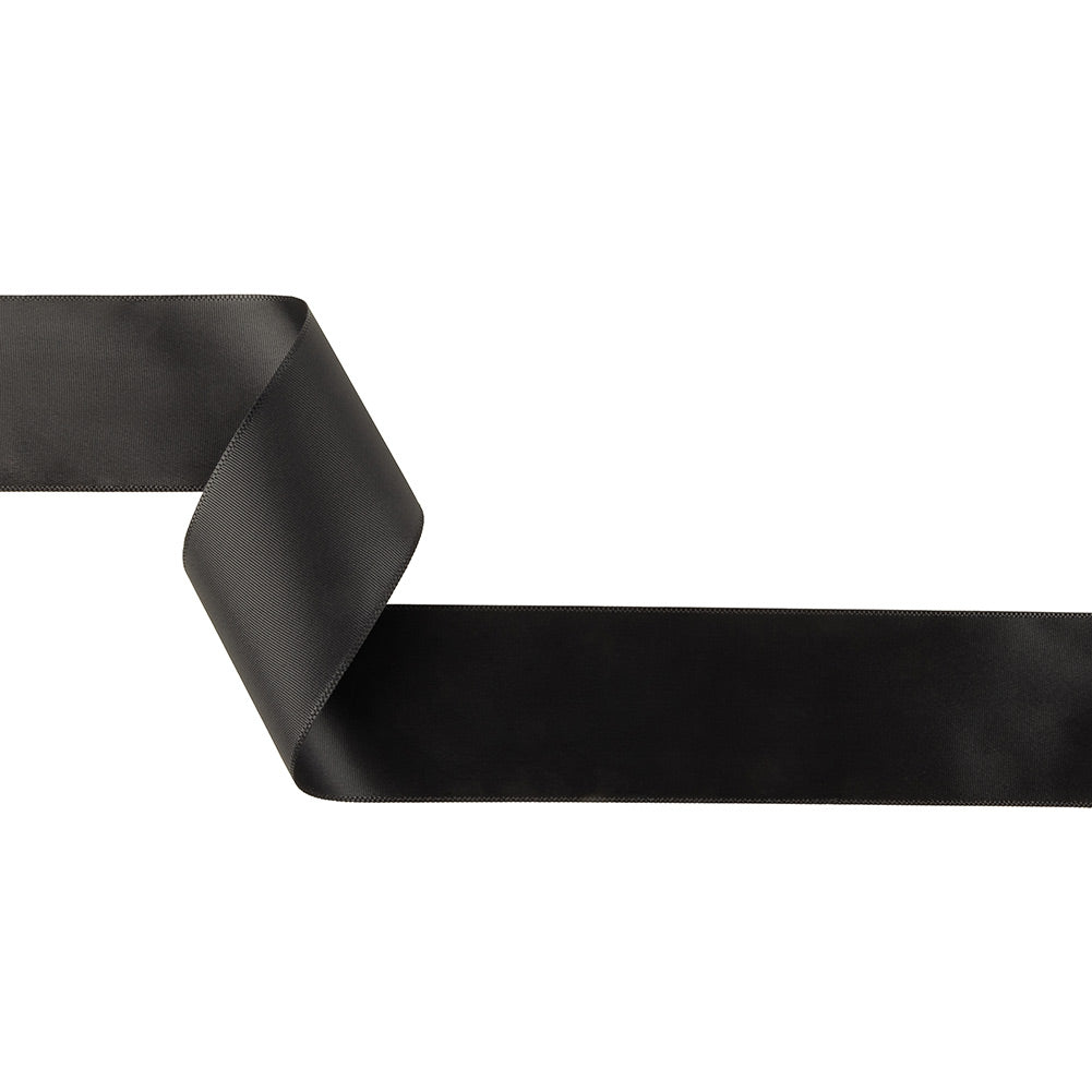 Anthracite Single Faced Satin Ribbon - 1.5