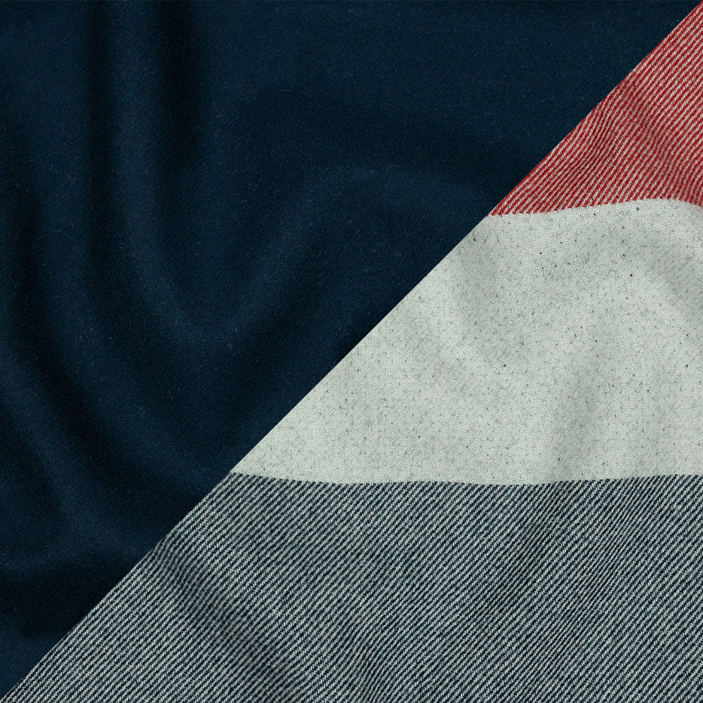 Famous Designer Red, White and Navy Stripes Brushed Twill Double Cloth Coating - Joann Fabrics