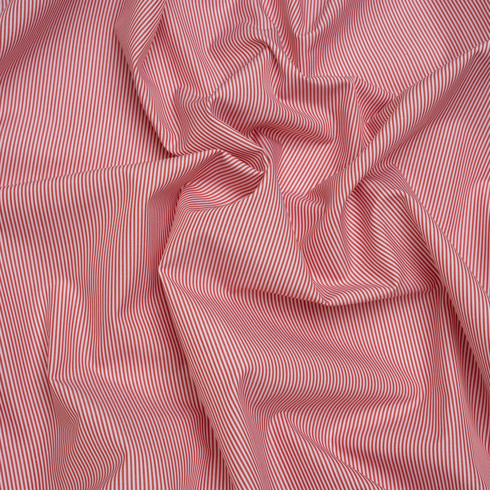 Cotton Poplin Shirting - Red and White Narrow Candy Stripes - Deadstock - Joann Fabrics