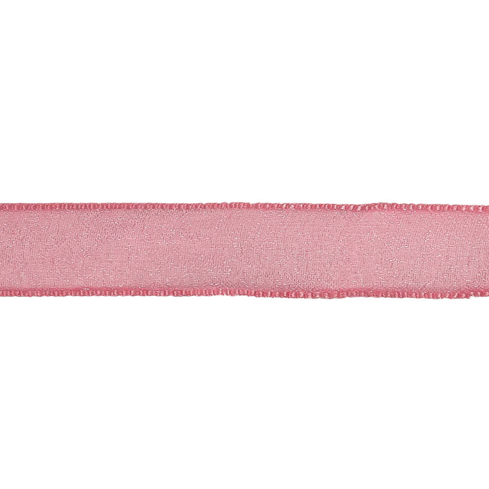 Hot Pink Shimmering Organza Ribbon with Woven Edges - 0.75