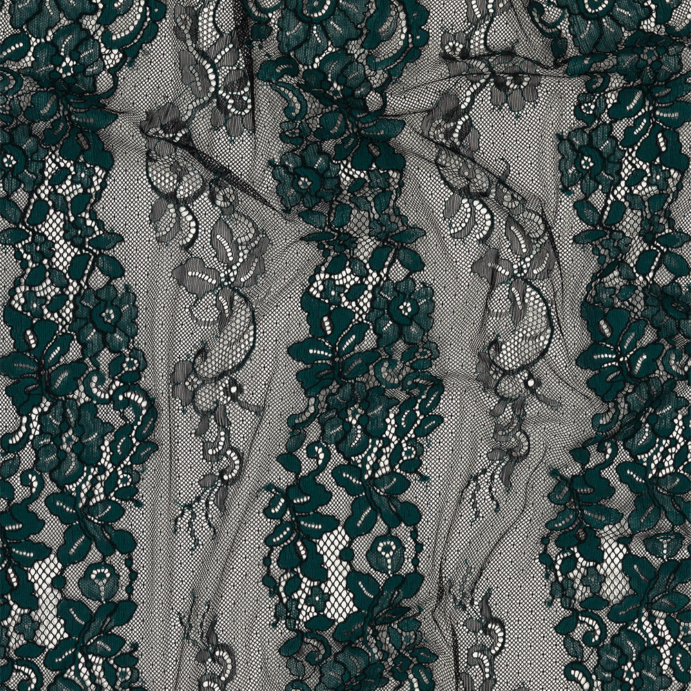 Corded Lace Panel - Teal and Black Floral - Joann Fabrics