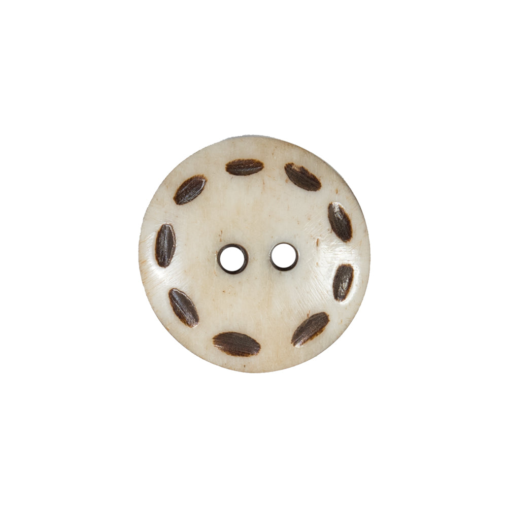 Natural and Brown 2-Hole Bone Button - 34L/21.5mm - Joann Fabrics