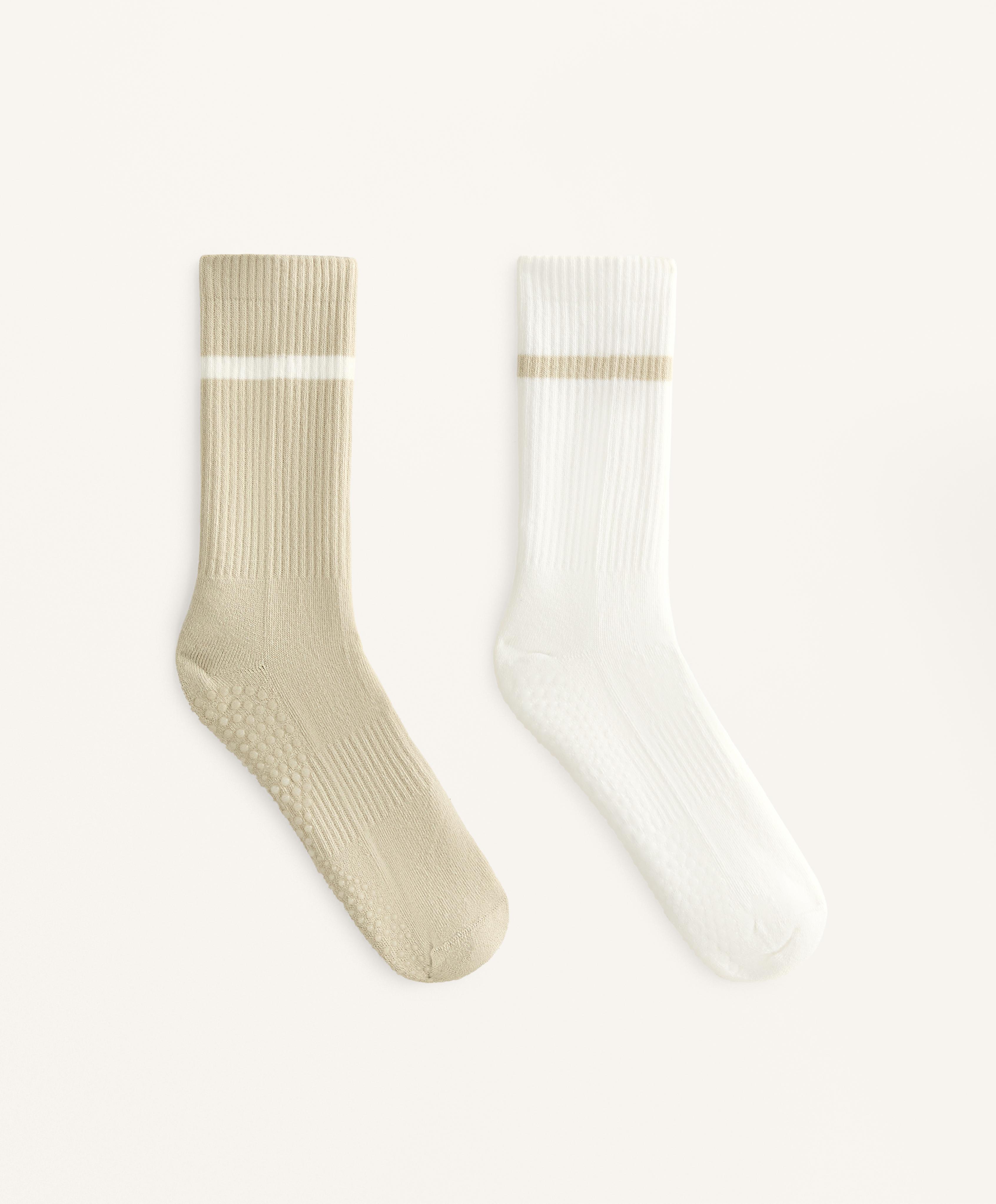 2 pairs of classic yoga and pilates cotton blend socks