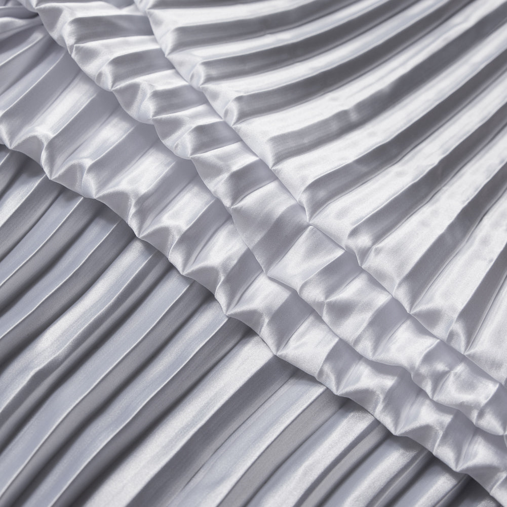Pleated Stretch Satin - White - Andreas Collection - Joann Fabrics