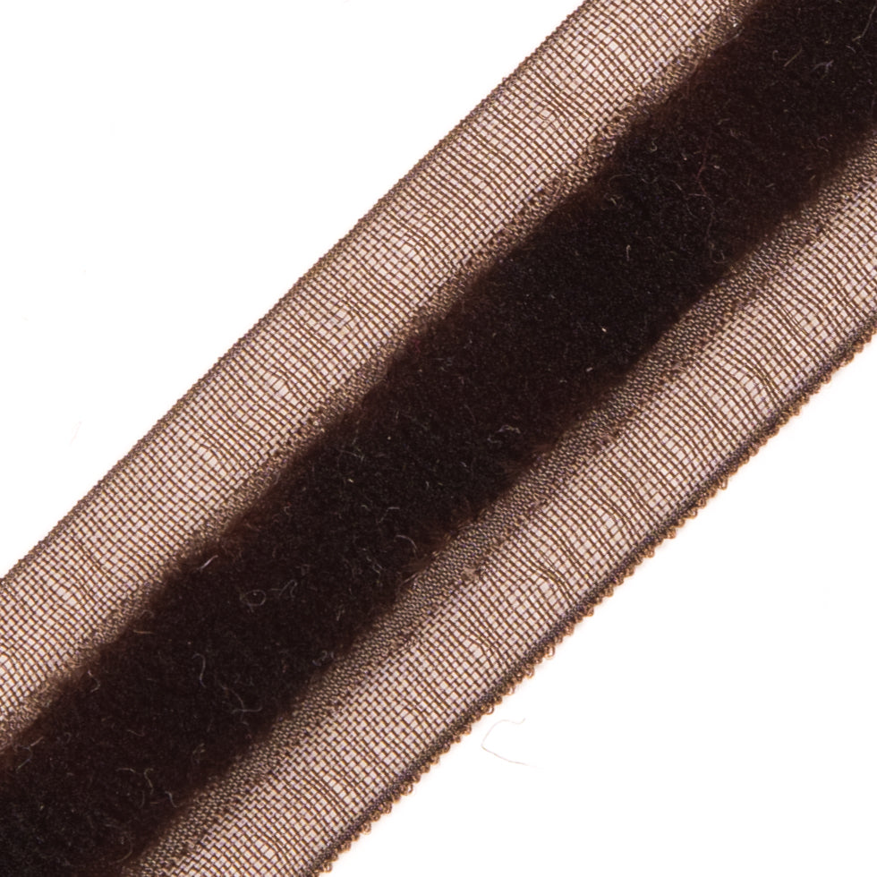 Brown Velvet and Sheer Ribbon - 0.625