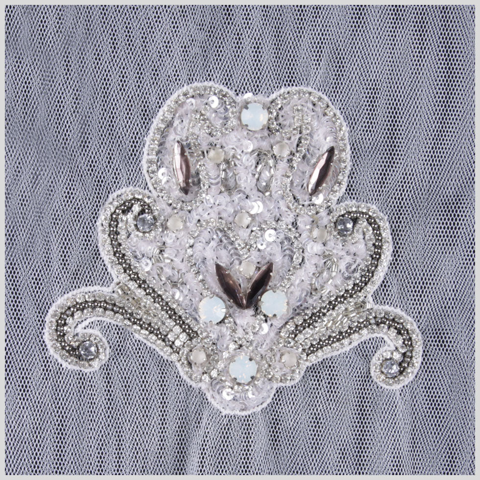 White/Silver Beaded Applique - Joann Fabrics
