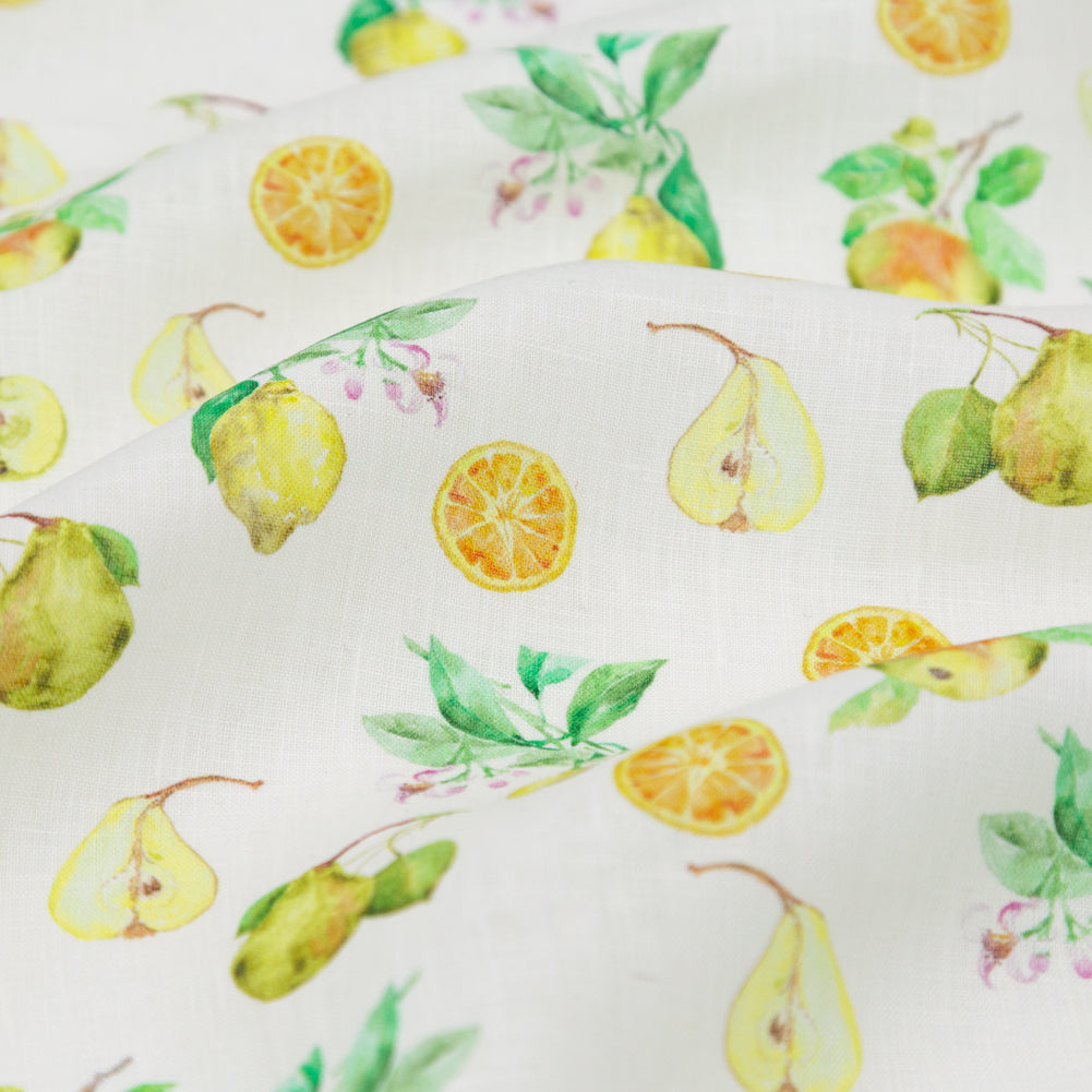 Pears, Oranges and Lemons Printed Linen Woven - Joann Fabrics