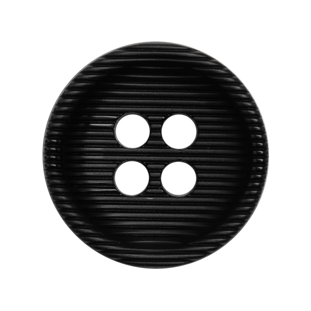 Plastic 4 Hole Button - Ribbed Black Bowl Shaped - 44L/28mm - Joann Fabrics