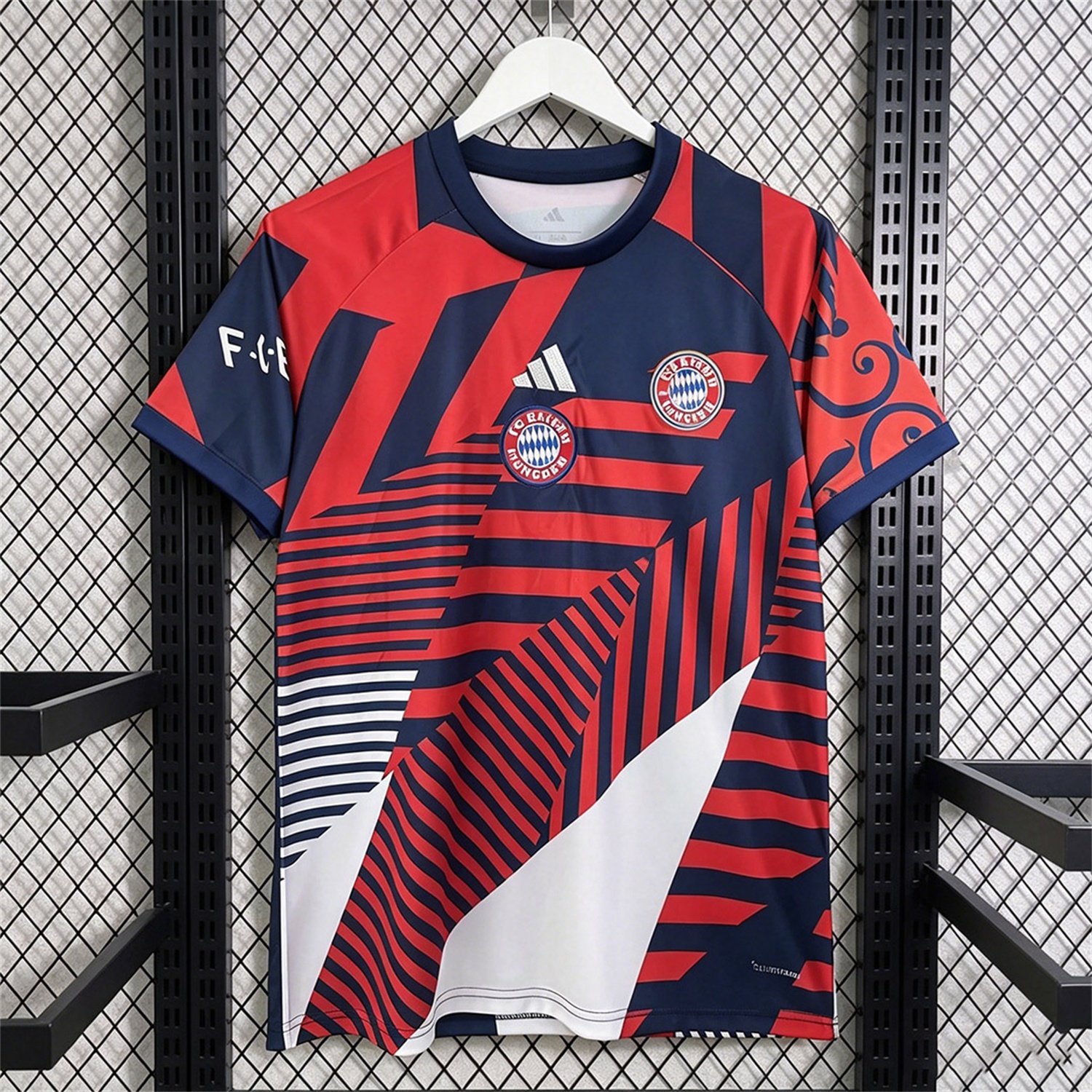 Bayern Munich 26-27 Pre-Match Navy Blue Red Stripes Jersey - Fans Version - UnitedFutballJersey