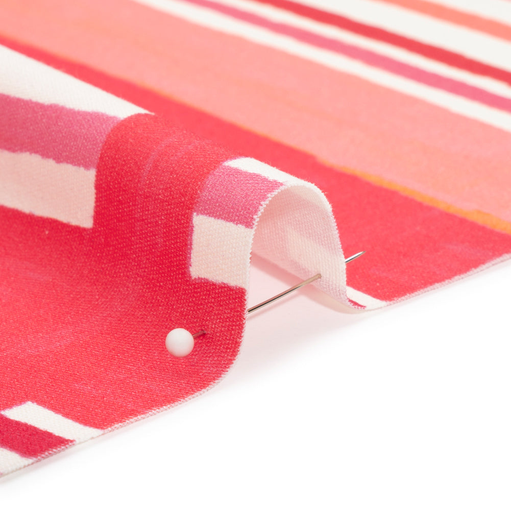 Stretch Cotton Twill Print - Pink and White Stripe Blocks - Mood Exclusive Candy Cane Window Pane - Joann Fabrics