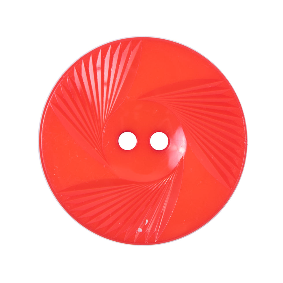 Plastic 2-Hole Button Made in Italy - 44L/28mm - Red Orange Fanning Rays - Joann Fabrics