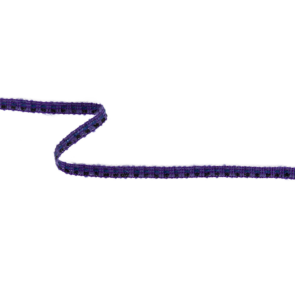 Purple, Black and Blue Sequins Boucle Trim - 0.5