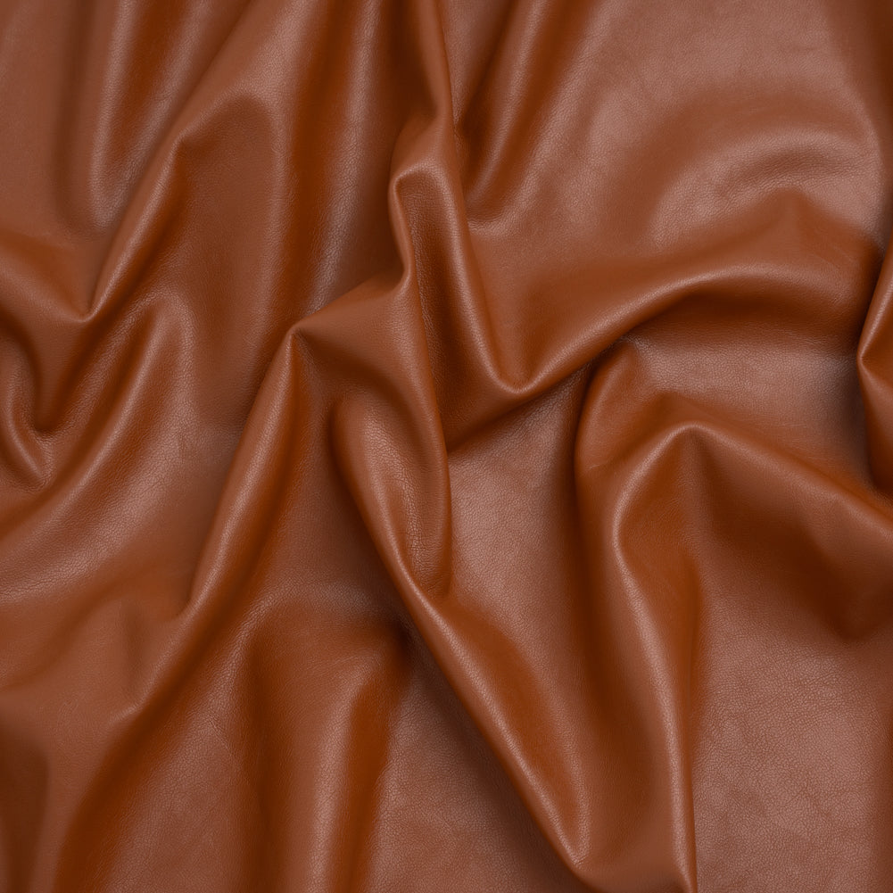 Stretch Faux Leather with Brushed Faux Suede Backing - Glazed Ginger Brown - Famous Australian Designer Deadstock - Joann Fabrics