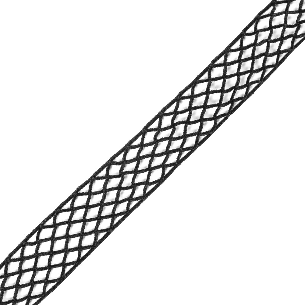 Black Criss Cross Chenille Trim - 2