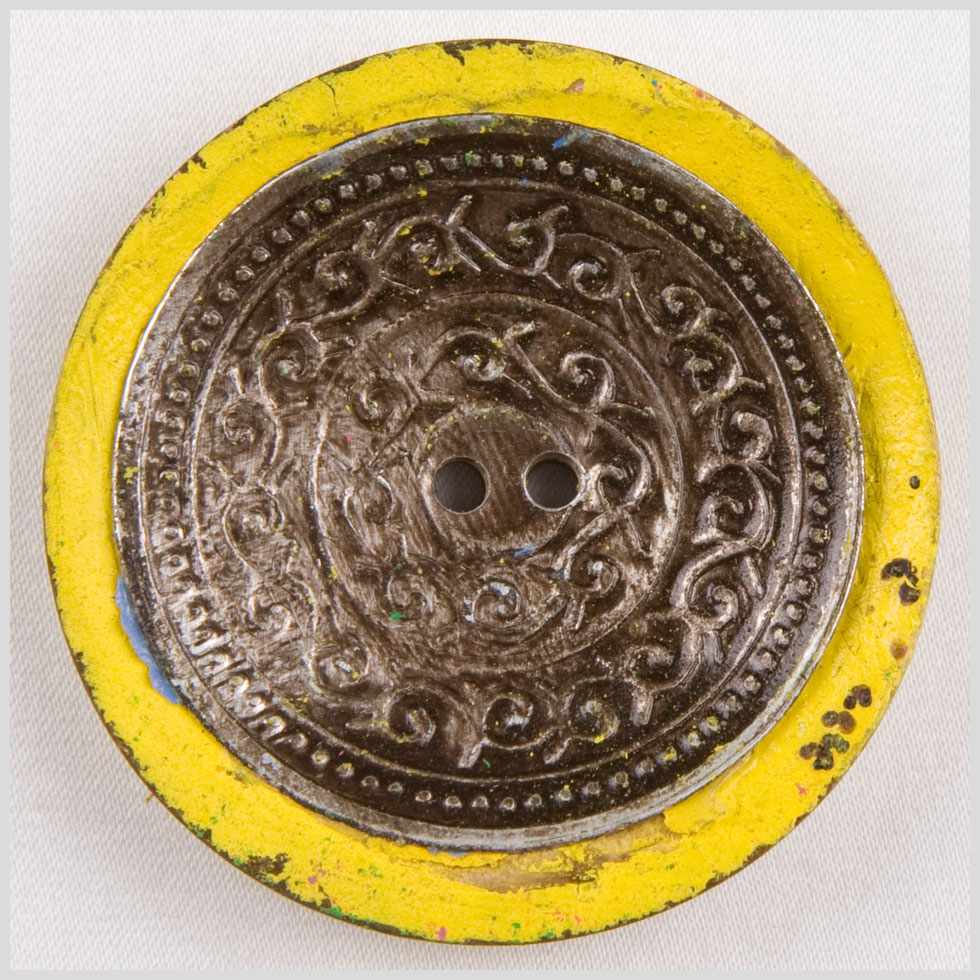 Yellow and Silver Foiled 2-Hole Coconut Button - 74L/47mm - Joann Fabrics