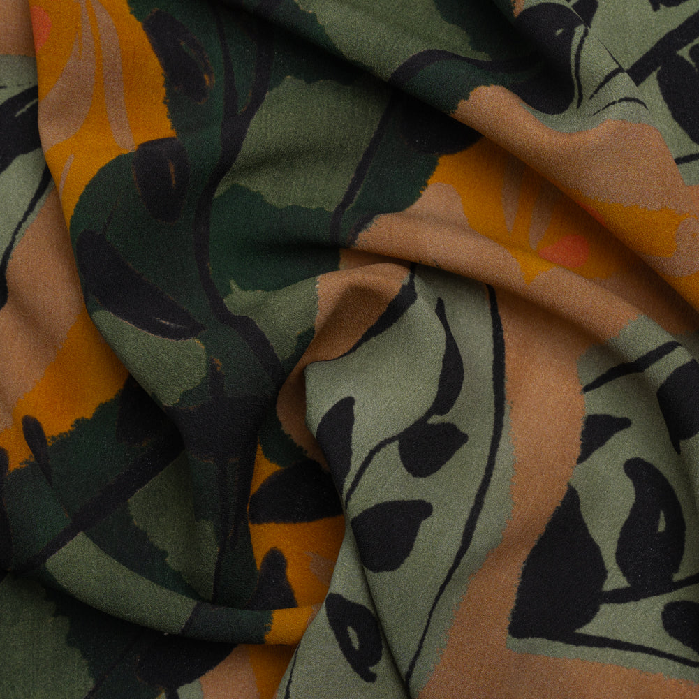 Mood Exclusive Mustard Vine Time Lightweight Recycled Polyester Crepe - Joann Fabrics