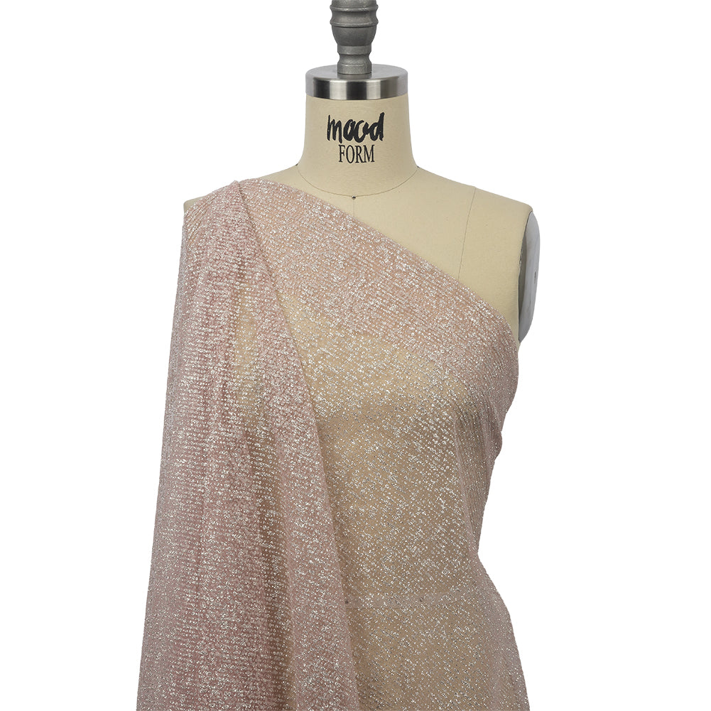 Glitter Tulle - Rose and Silver Abstract Striations - Flare Collection - Joann Fabrics