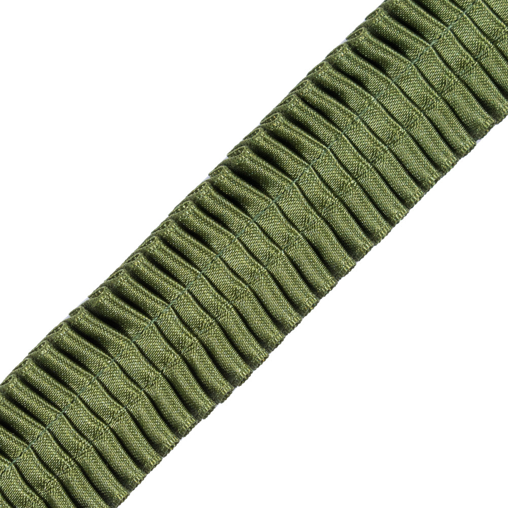 Italian Green Deep Knife Pleated Trimming - 1
