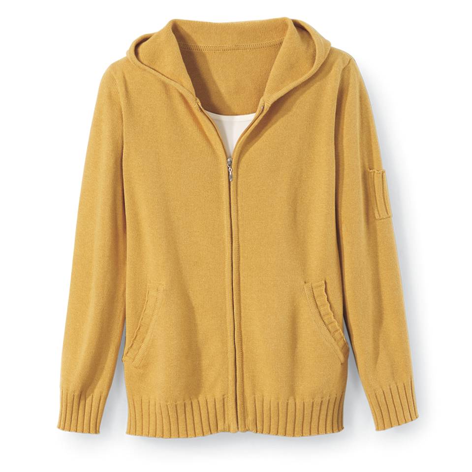 Zip-Front Hooded Cardigan, Patch Pocket, Ribbed Trim - Northstyle Catalog