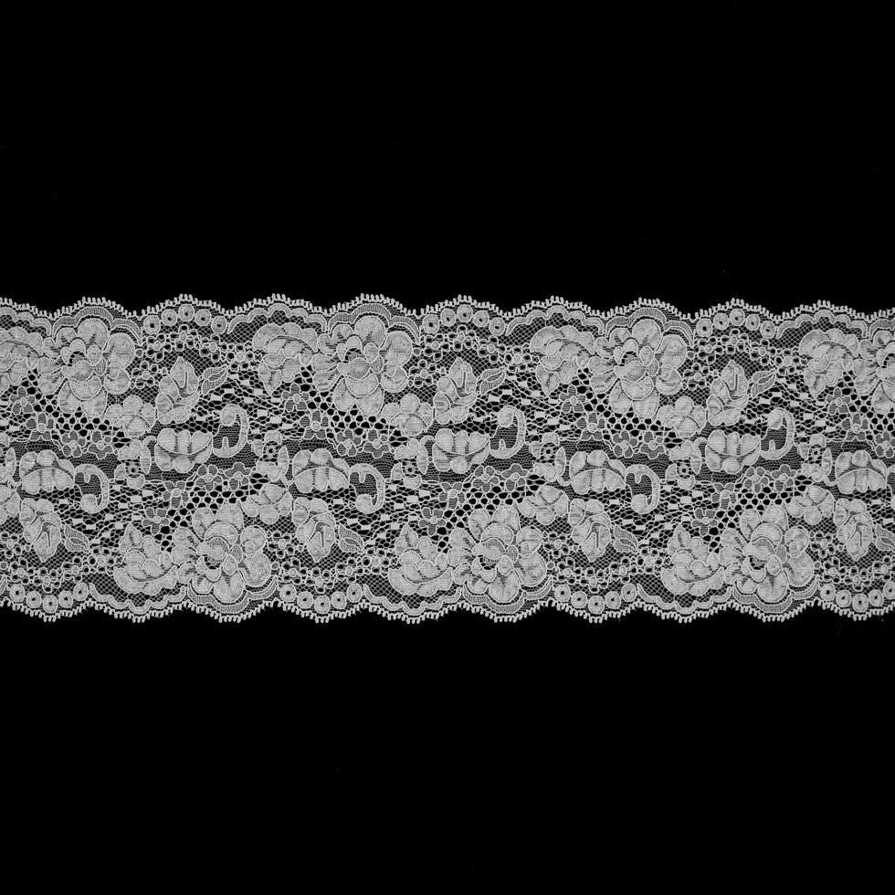 Off-White Corded Floral Lace Trim - 5.5