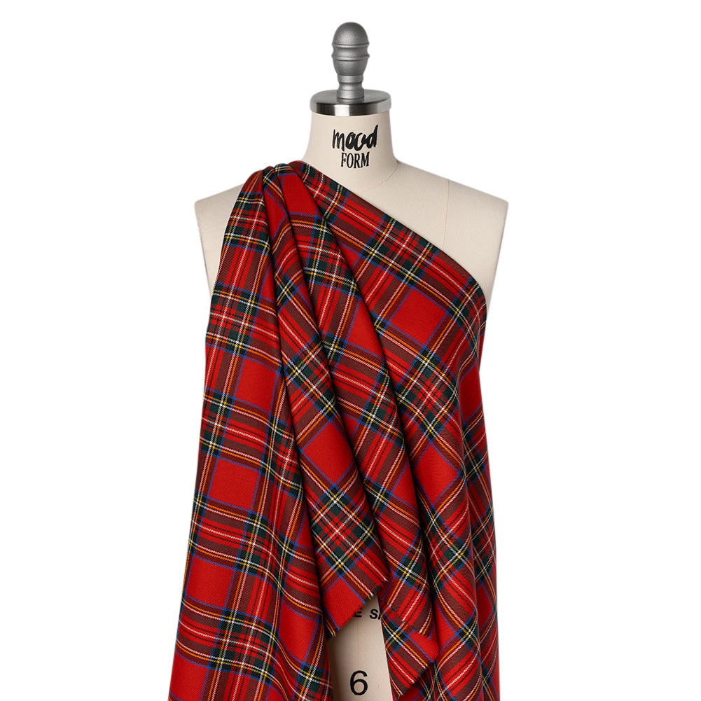 Virgin Wool Twill Made in Italy - Red, Blue and Green Classic Holiday Plaid - Joann Fabrics