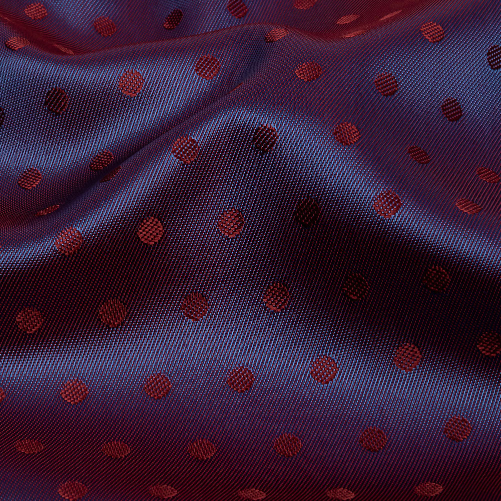 Wine and Blue Bi-Color Polkadots Jacquard Lining - Joann Fabrics