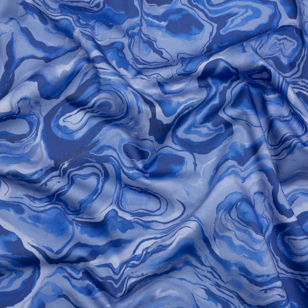 Stretch Cotton Sateen - Blue Abstract - Skyscape Print - Mood Exclusive Chariot Collection - Joann Fabrics