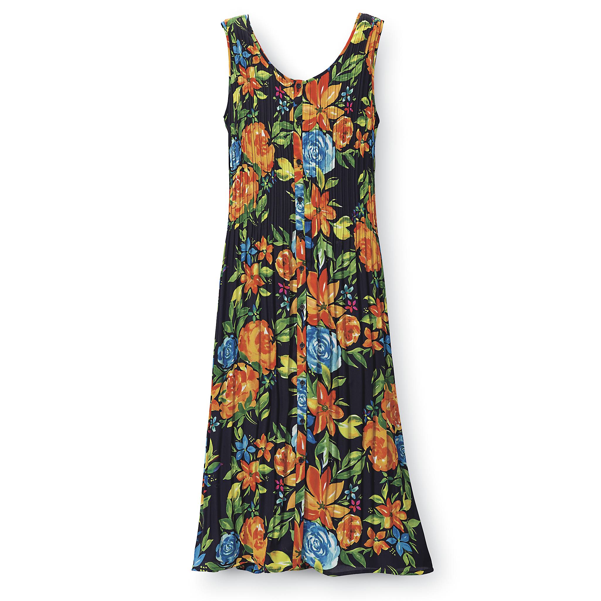 Floral-Print Pleated Dress - Northstyle Catalog