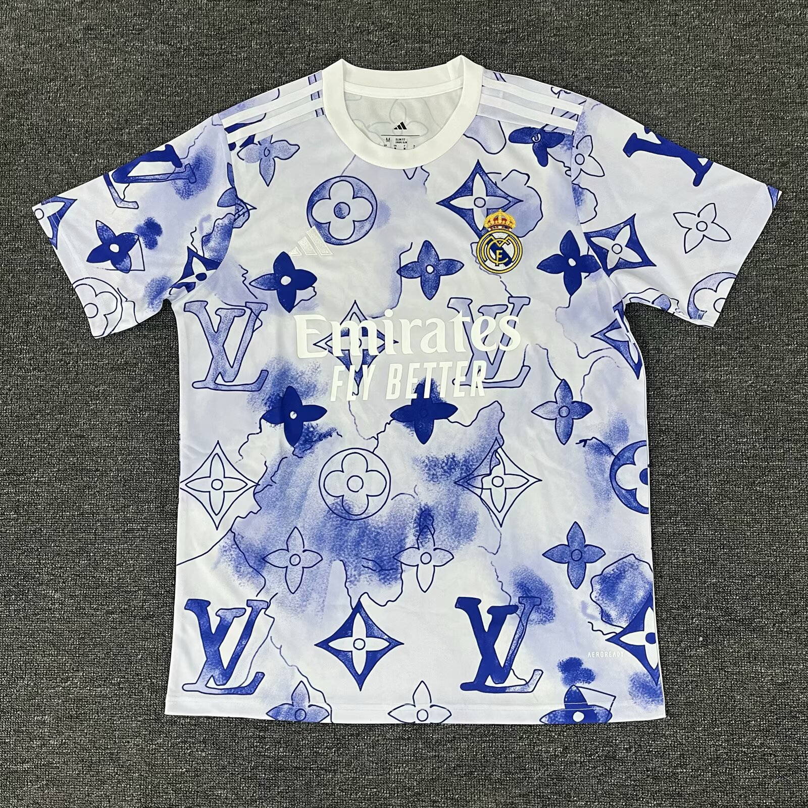 2025/2026 Real Madrid Co-branded version Blue and White Football Jersey 1:1 Thai Quality