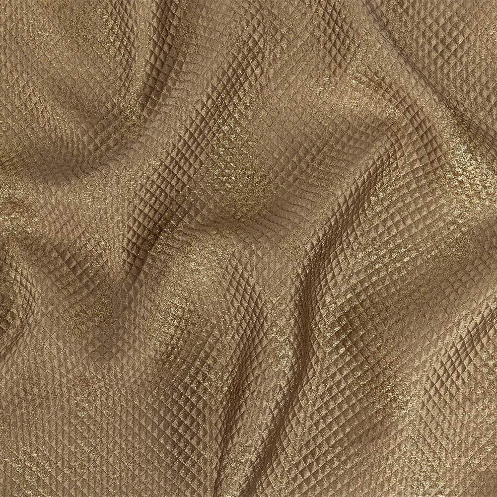 Mood Exclusive Jolene Metallic Gold Tiny Diamonds Quilted Luxury Brocade - Joann Fabrics