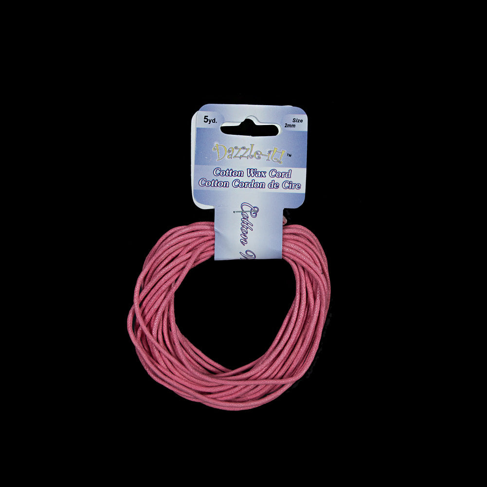 Dazzle-It Neon Pink Cotton Wax Cord - 2mm - Joann Fabrics