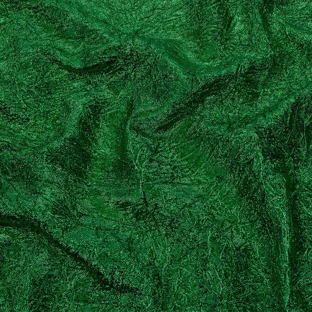 Astrolabe Metallic Kelly Green Crinkled Luxury Brocade with Black Backing - Joann Fabrics