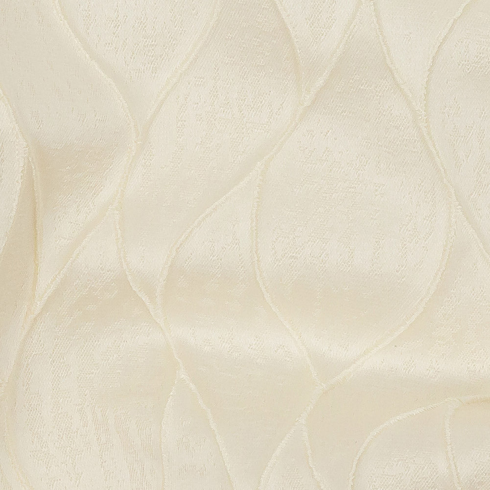 Polyester Jacquard - Ivory Leafy Lines - British Imported - Joann Fabrics