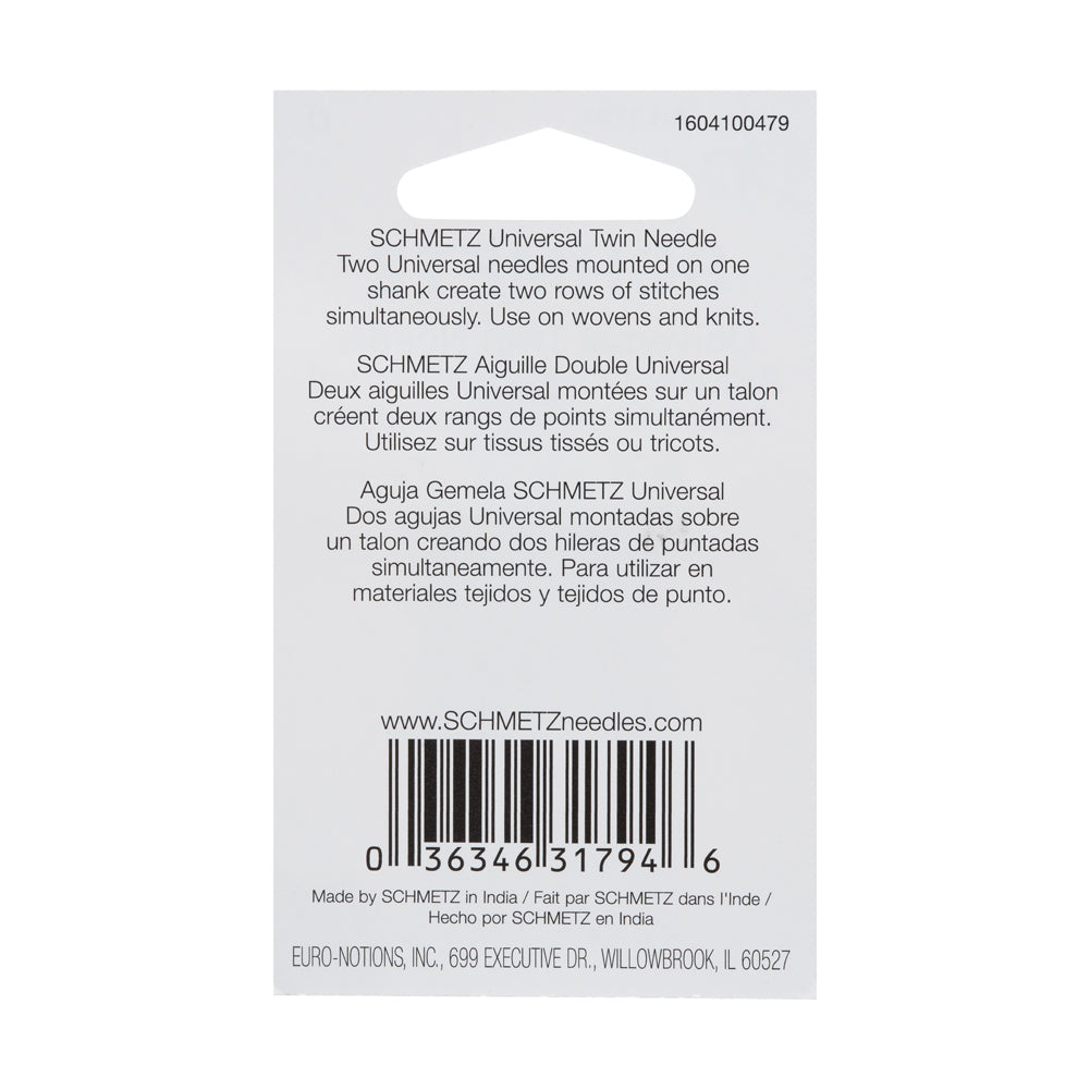Schmetz Universal Twin Machine Needle - 4.0/80 - 1 ct - Joann Fabrics