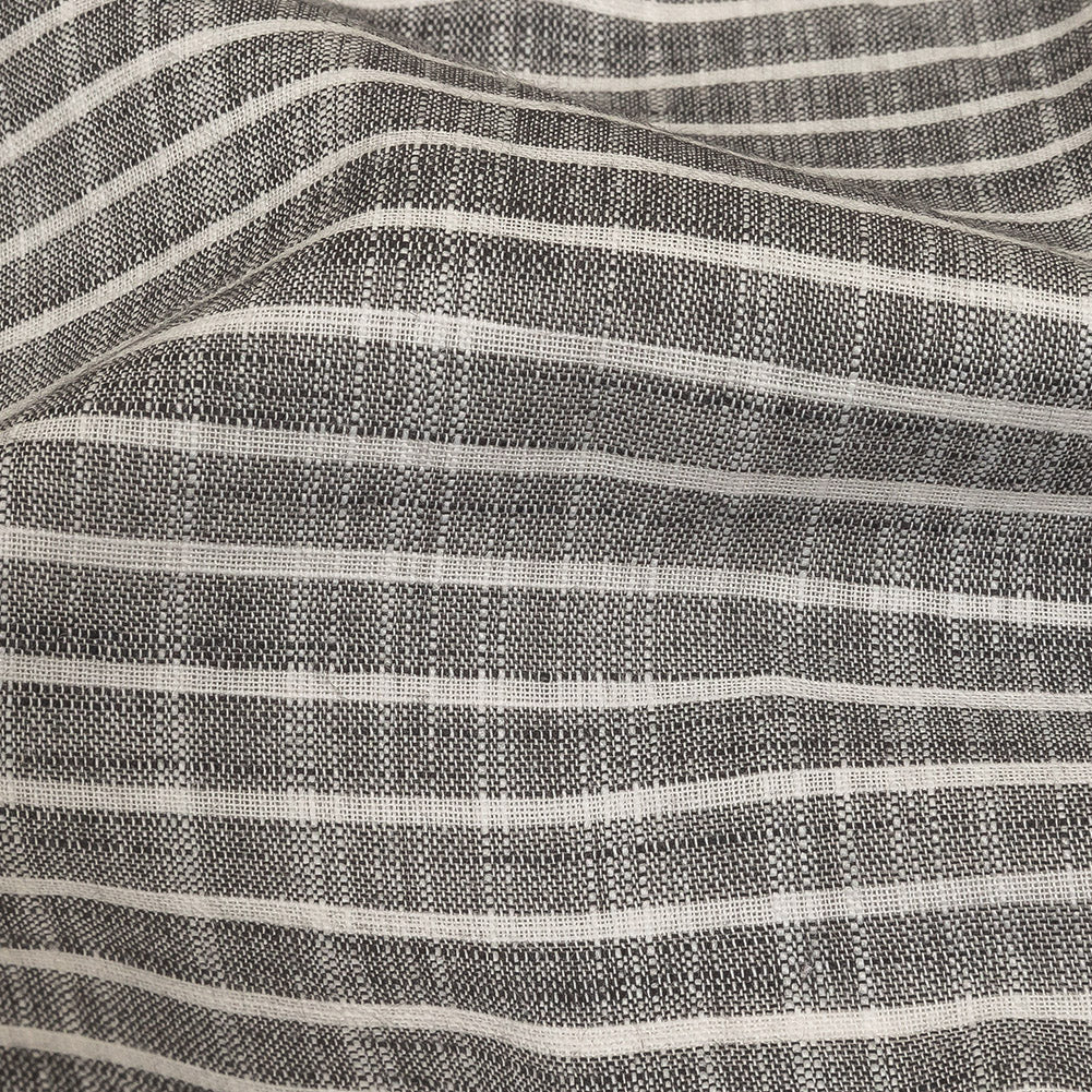 Black and White Striped Slubbed Cotton and Polyester Woven - Joann Fabrics